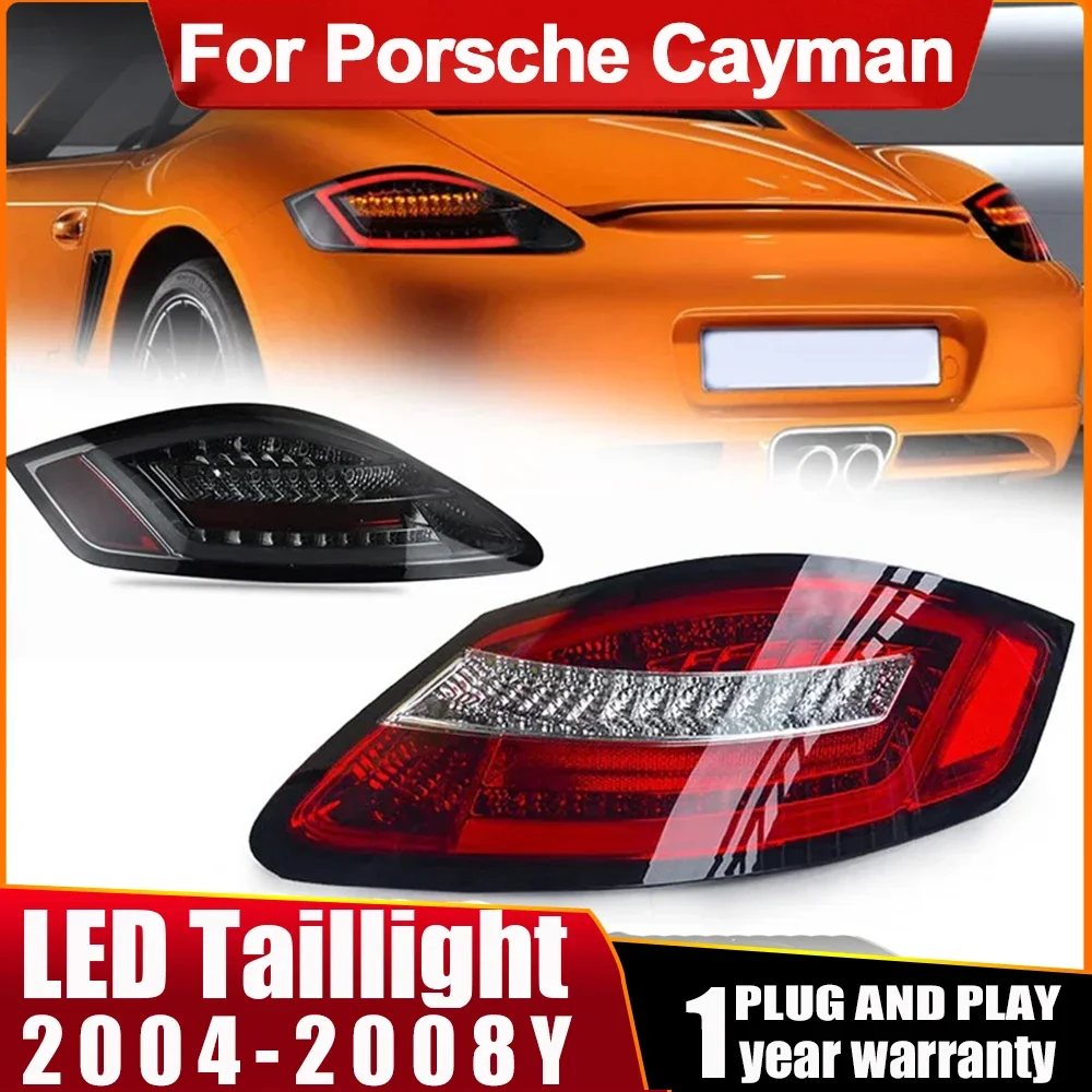 2PC Tail Light For Porsche Cayman 987.1 2004-2008 Upgraded New Design LED DRL Turn Signal BrakeTail Lamp Assembly Auto Accessory