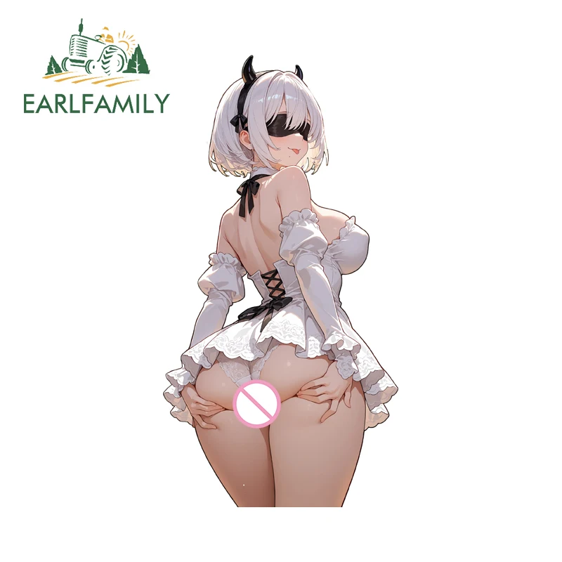 

EARLFAMILY Devil Nier 2b Car Stickers Artistic DIY Design Rearview Mirror Trunk Decals Waterproof Scratch Proof DIY Car Body