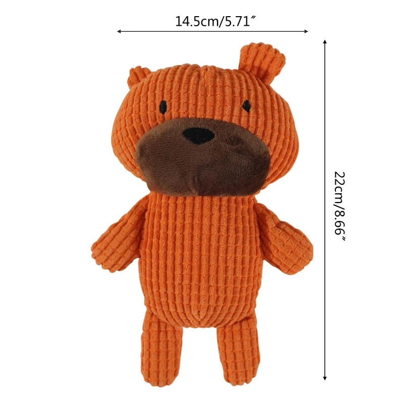 Brown Orange Blue Teddy Bear Soft Plush Dog Squeaky Bite Toy for Chew Tooth Cleaning for Small Middle Big Size Pet Dogs Toys