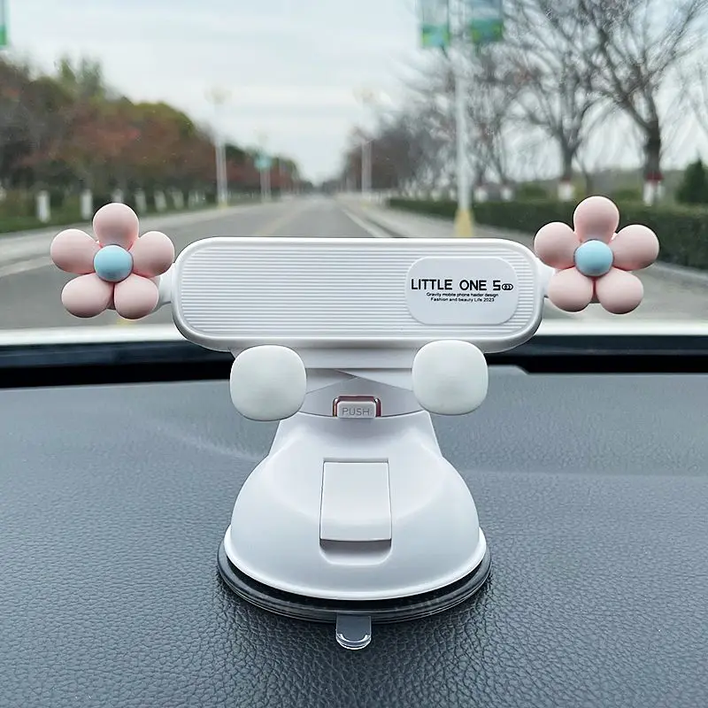 

Cartoon Mobile Phone Stand Car Suction Cup Type Car Instrument Support Navigation Car Interior Supplies 2024 New Model