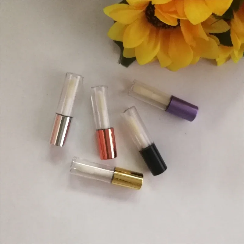 1.2ML Empty Lip Gloss Tubes Rose Gold DIY Plastic Elegant Liquid Lipstick Container Round Mini Lipgloss Sample Bottle