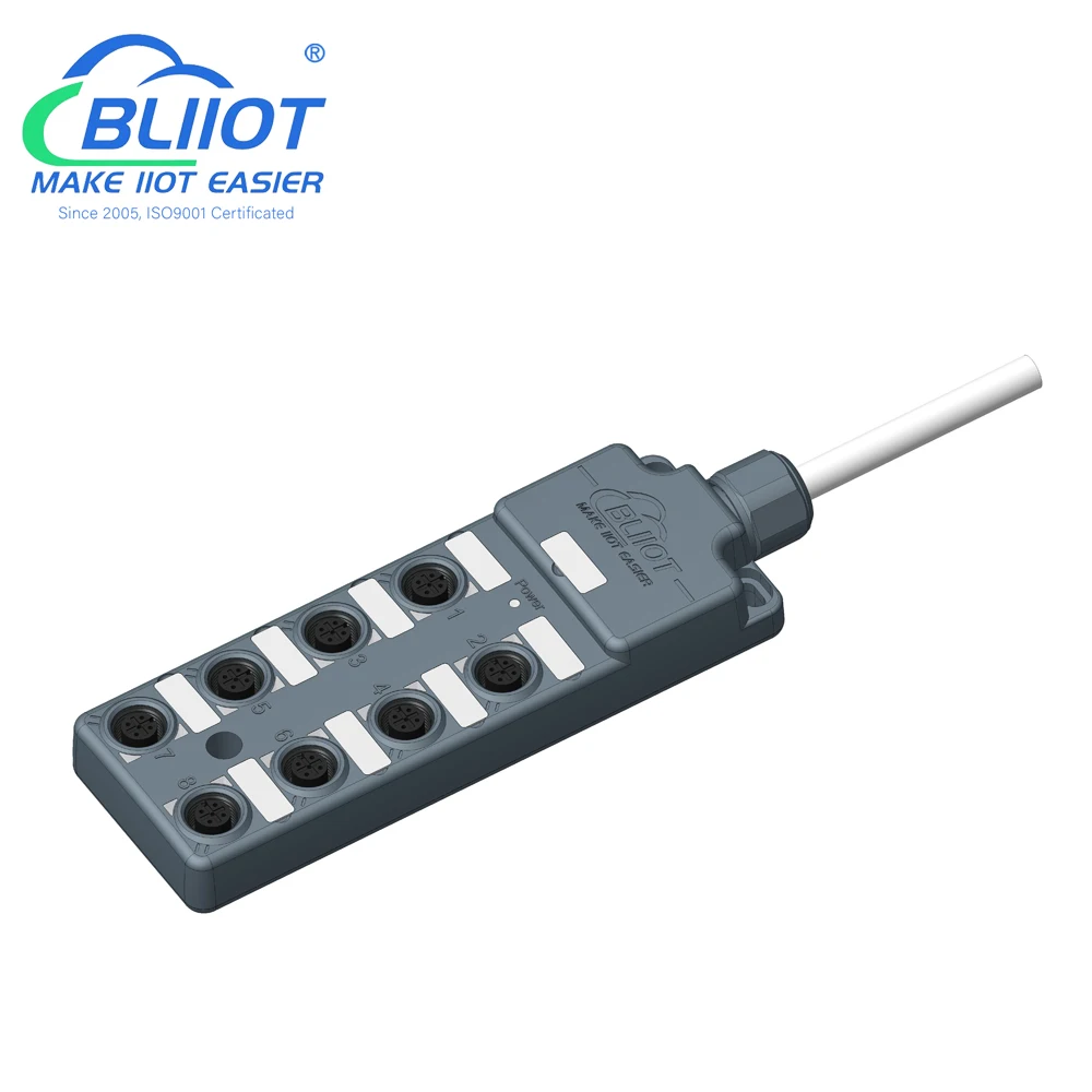 Industrial Distribution 8 Ports Junction Box PNP and NPN Digital Input Sensor Box with 3M PVC Entry Cable