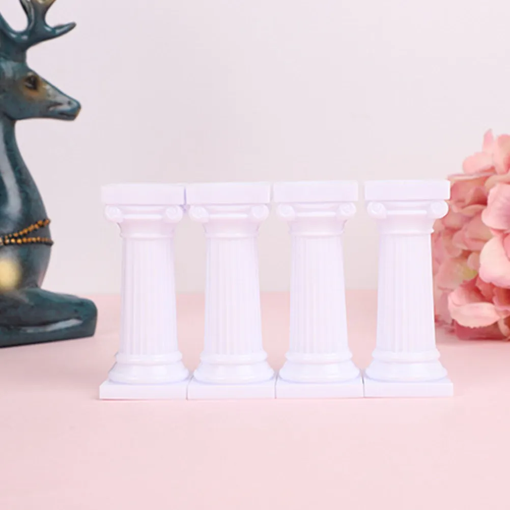 24Pcs Reusable Plastic Roman Column Cake Pillars for Wedding Birthday Tiered Cake Display and Table Decoration