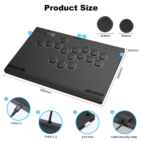 Imagen 2 del producto Alta42-COSMOX M Ultra2 Joystick Arcade Hitbox para PC Ps4 Ps5 interruptor de vapor controlador sin palanca aleación de aluminio lucha juegos