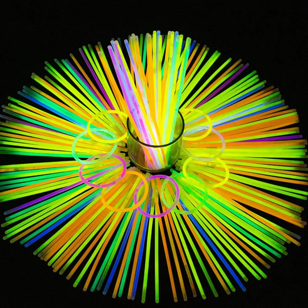 100pcs night glow party supplies with connectors, children's or adult party glow necklaces and bracelets