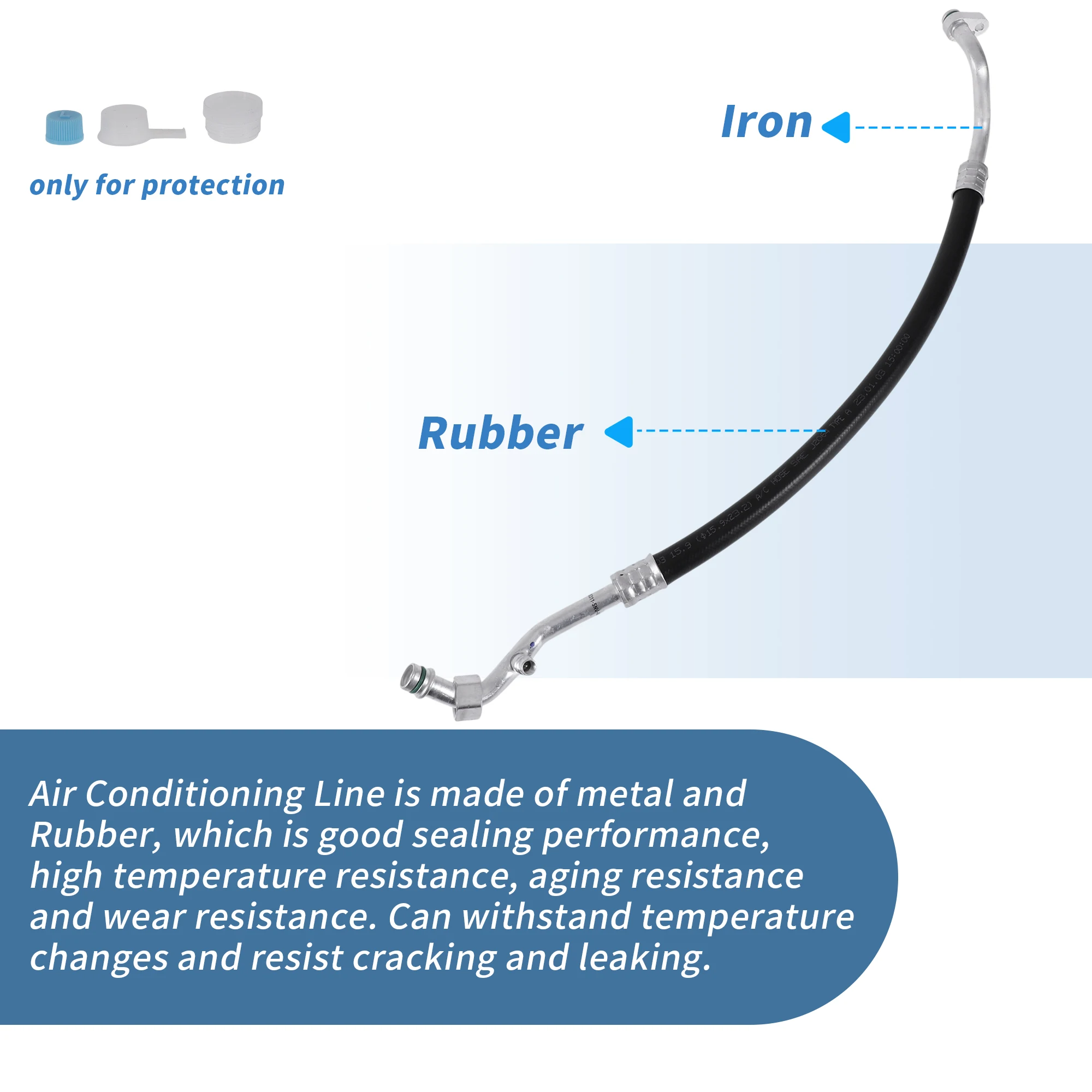 UXCELL Tubo flessibile liquido refrigerante A/C per Honda Civic 2006-2011 Tubo flessibile di pressione Aria condizionata Linea n. 80311SNVA01 Gomma ferro