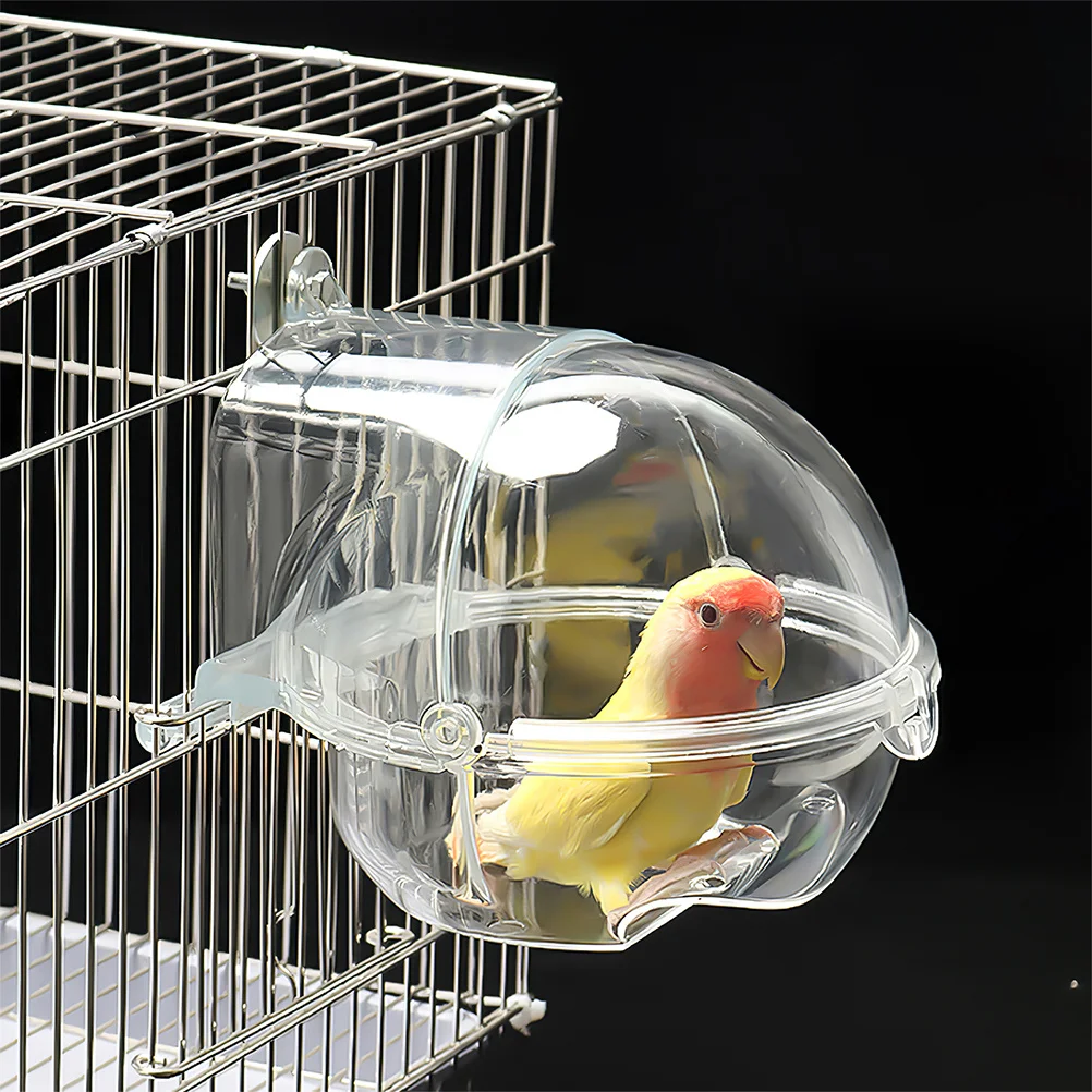 

2Pcs Hanging Parrot Bath Box Reliable Bird Cage Bathtub Heat Dissipation Bird Bath Basin Reusable Shower Tub for Pet Birds