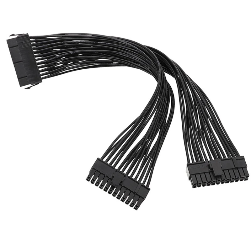 

24Pin Male to 24Pin Female Extension Power Cable 1 To 2Port Power Supply Wire for Powering Two Mainboards in PCs