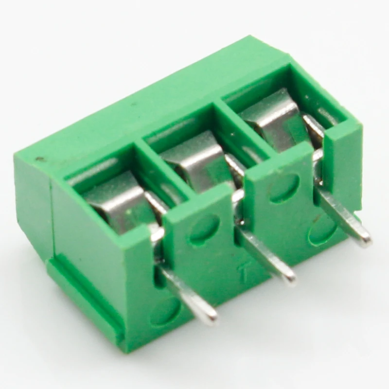 100PCS/Lot KF301-2P KF301-3P KF301-5.0-3P KF301 Screw 3Pin 5.0mm Straight Pin PCB Screw Terminal Block Connector Blue and green