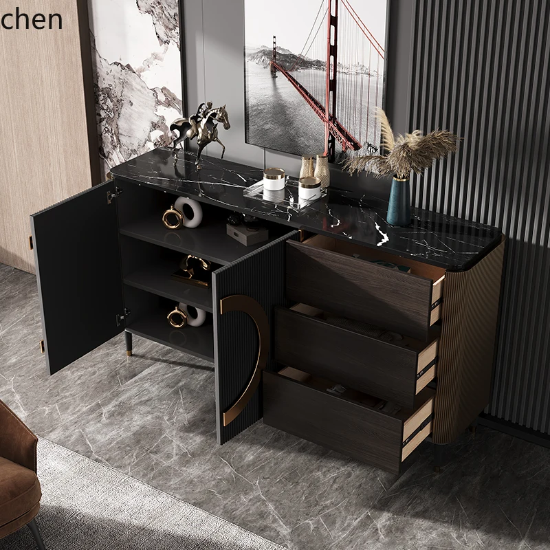 ZML light luxury door cabinet modern simple shoe cabinet rock slab dining side living room bucket cabinet storage