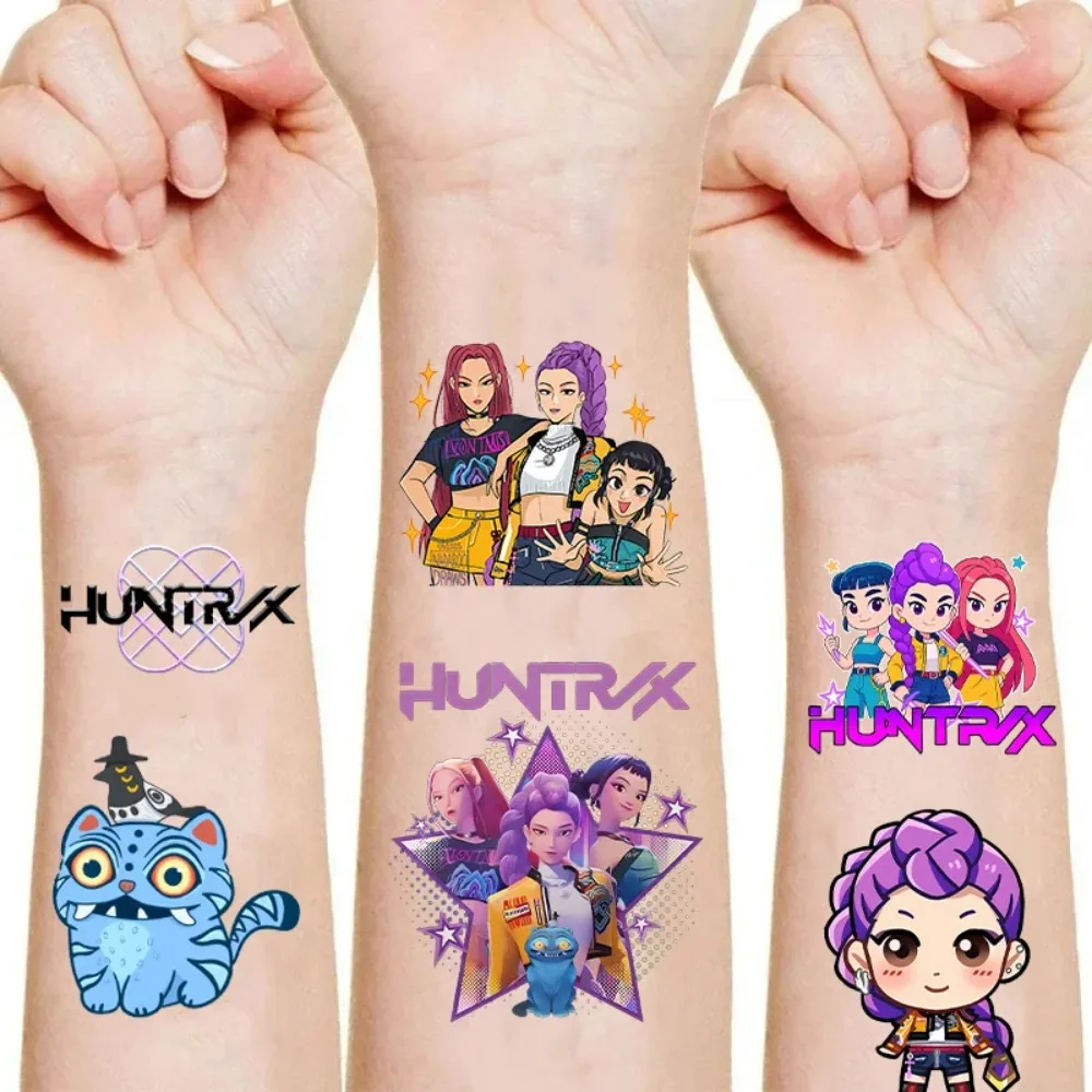Lot de 20 autocollants de tatouage temporaire Kpop Demon Hunters Rumi Kang, motif démoniaque, pour cadeaux de fête