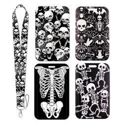 Punk Halloween Skeleton Credential Holder Lanyard Keychain Neck Strap For Keys ID Card Gym Phone Straps Keyrings Accessories