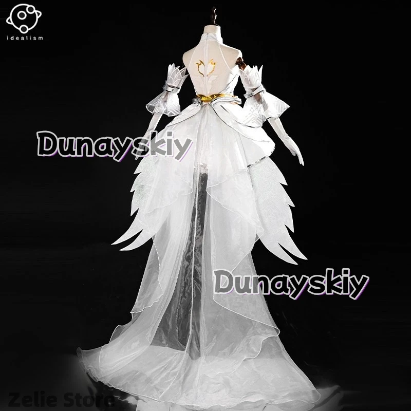 

crystal rose lux Cosplay disfraz White Dress Female lux Crystal Rose Limited edition White Wedding Dress Women Halloween Uniform