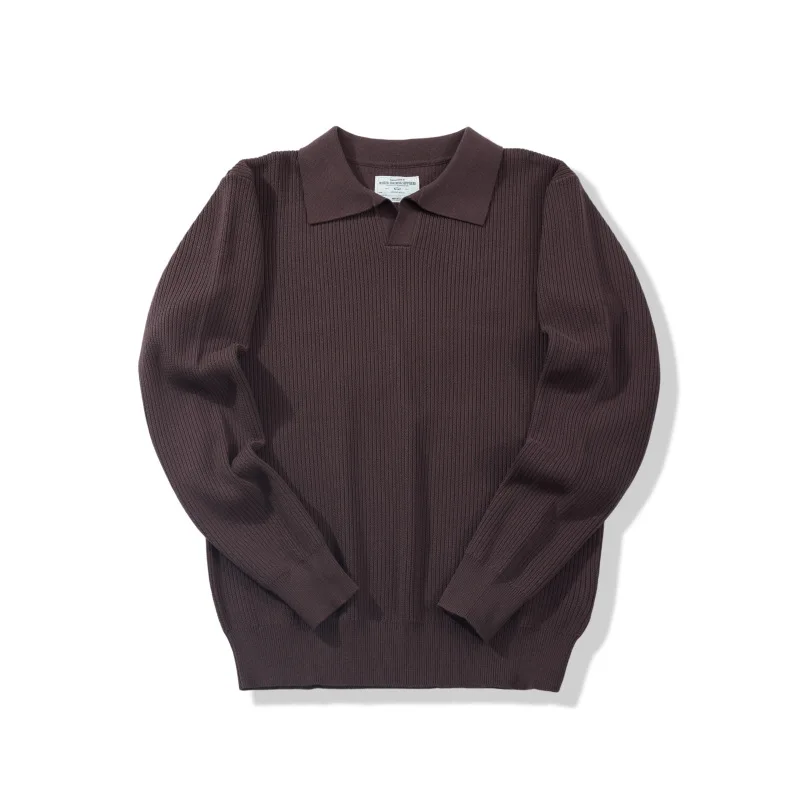 

Vintage Sle Men's Long Sve irt Knitted Pure Cotton Thiened Collar Casual Wear Daily Ocn Chinese Brand