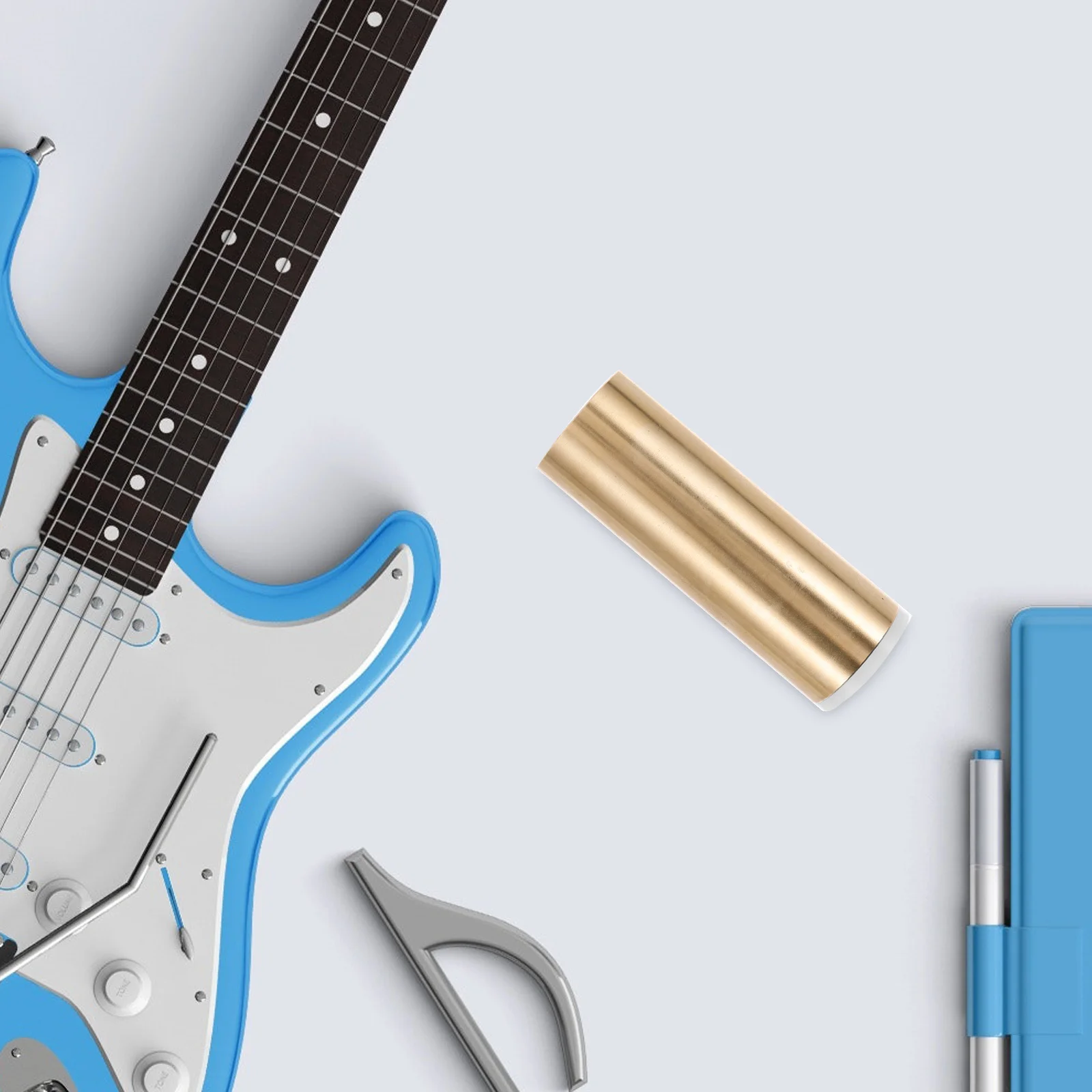 

Adjustable Copper Guitar Slide Metal Smooth For Acoustic Electric Bass Lightweight Portable Finger Protector Accessories