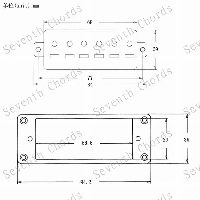 A Set Of 2 Pcs Chrome Mini Style 6 String Guitar Pickup Humbucker For Electric Guitar Accessories Parts