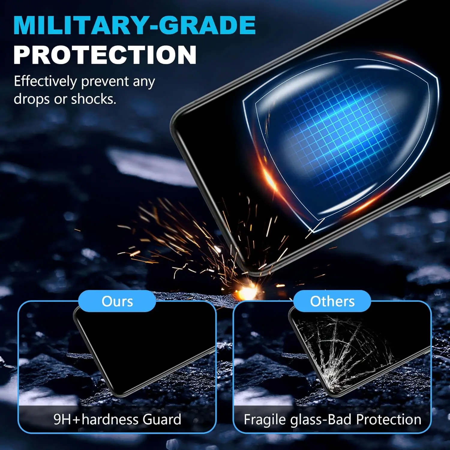 2/4 قطعة واقي شاشة لهاتف سامسونج جالاكسي A17 5G HD من الزجاج المقسى