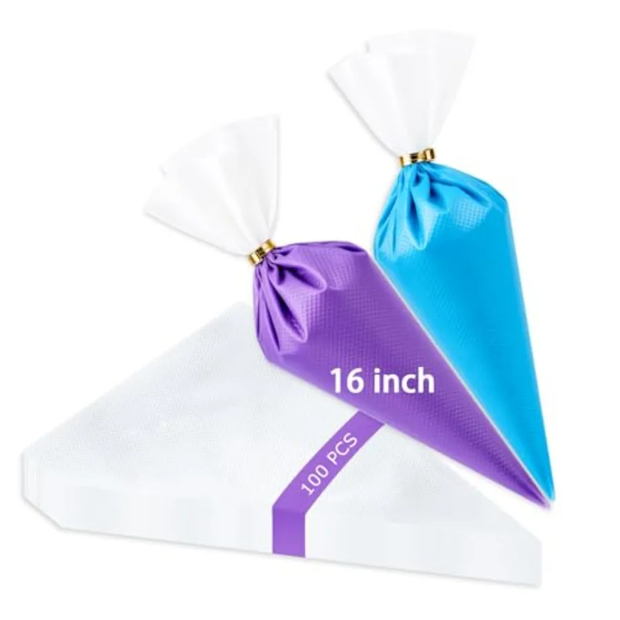 

Tamo Ping Bags Disable 16 Inc, 100PCS Pastry Bags Extra Tick, Non- Anti-Burst Frosting Bags Cake, Coe and Royal Icing Decoratin