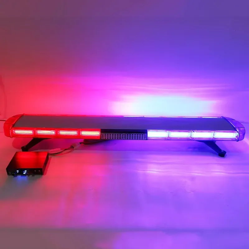 New Cob Red & Blue Strobe Led Lightbar 120cm Security Beacon For Truck Ambulance Siren Speaker Safety Alert For Accord