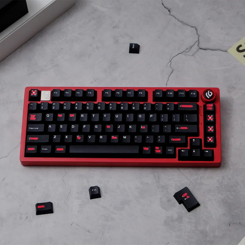 

151 клавиш GMK, черные, красные колпачки для клавиш Cherry Profile Dye-Sub PBT, светонепроницаемые колпачки для механической клавиатуры MX 2,25U 2,75U ISO