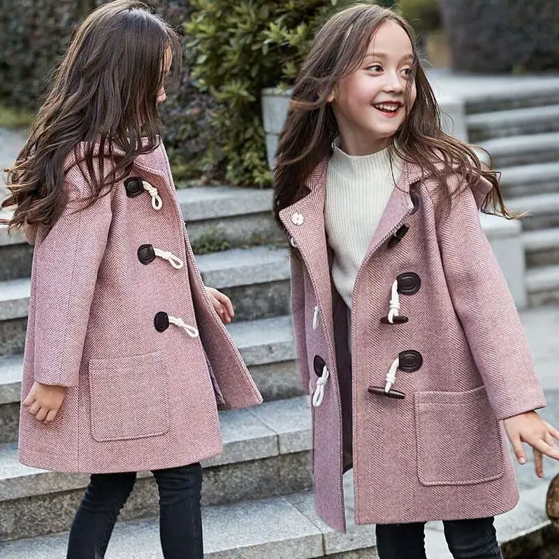 Pink Children Spring Winter For Kids Girl Casual Hooded Coat Outerwear Teenage Thick Outwear Jackets High Quality