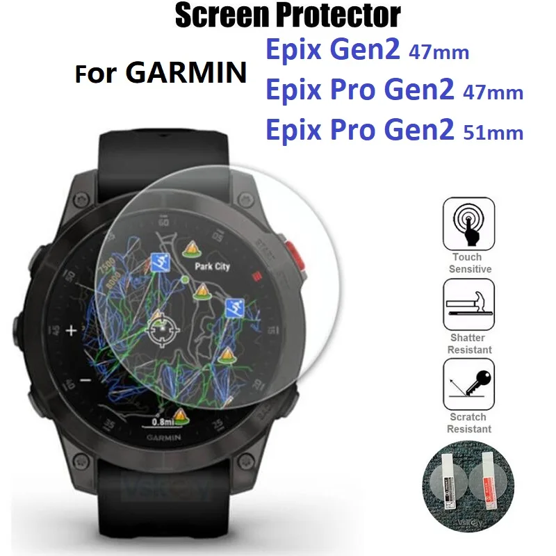 5PCS Screen Protector for Garmin Epix Pro Gen 2 51mm 47mm / Epix Gen2 Smart Watch Tempered Glass Anti-Scrath Protective Film