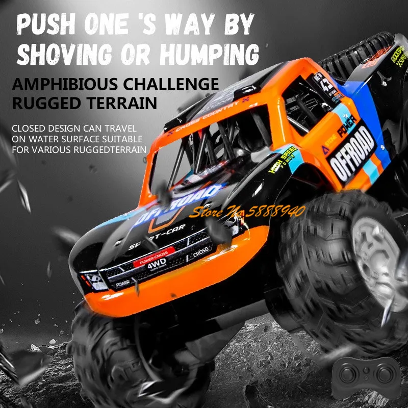 1/14 Large Amphibious Remote Control Truck Vehicle 2.4G Water Land Dual Mode 4WD Off Road Climbing Waterproof RC Car Truck Model