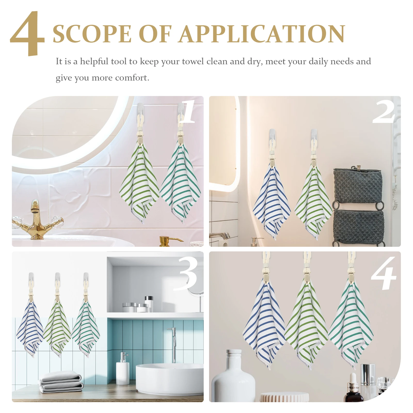 

6Pcs Towel Clips Hooks Wear Resistant Hanging Clips for Bathroom Kitchen Bedroom Balcony Laundry Room Effective Towel Holders