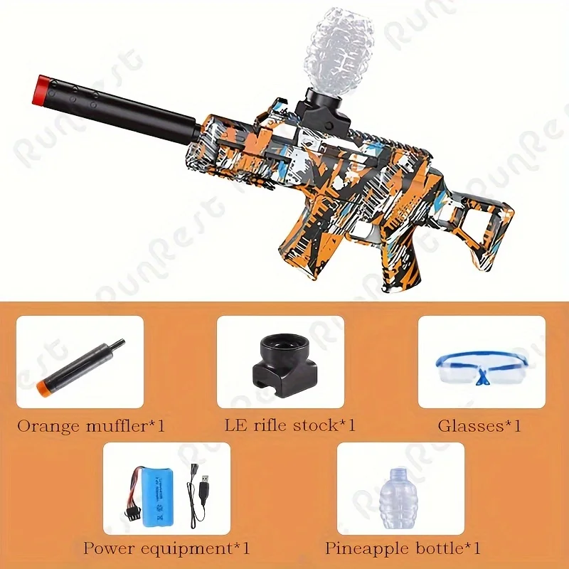 Gel Ball Blaster -7.4V Electric Blaster Gun High Speed Splatter Ball Toy Rifle, Long-Lasting Rechargeable Battery