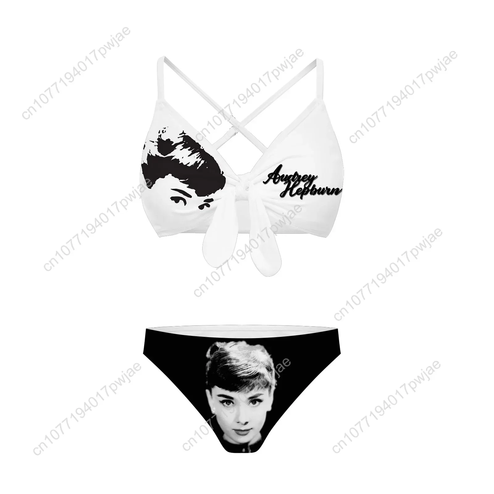 Audrey Hepburn Bathing Suits Cross Strap Suspenders Swimsuits Womens Bikini Pool Party Beach Swimwear Customized Beachwear