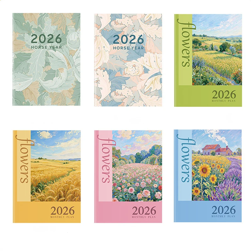 2025 Calendar Planner Notebook 365 Days Effeciency Notepad Weekly Goal Habit Tracker Kawaii Agenda Diary Schedules Organizers