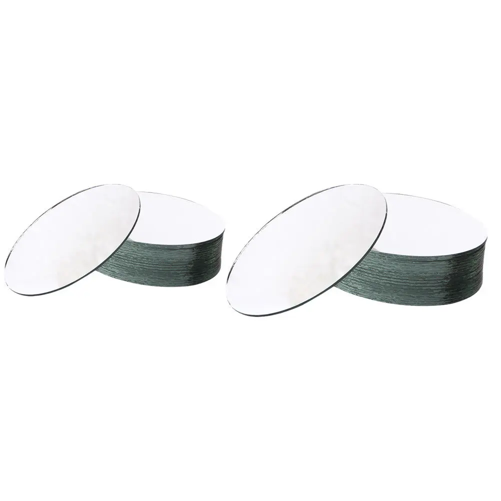 20Pcs Oval Mirror Lens for DIY Craft Glass Tiles Mirror Decor Wall Art Making Phone Case Accessories Glass Tiles