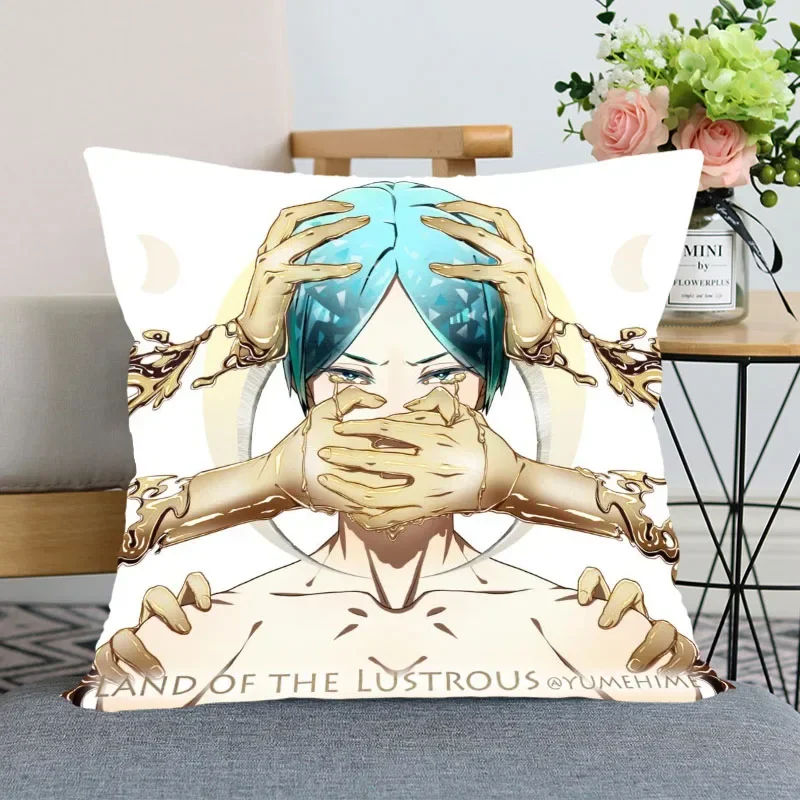 HEARMNY Houseki no Kuni Anime Pillowcase Bedroom Home Decorative Gift Pillow Cover Square Zipper Pillow Cases Satin Soft Fabric