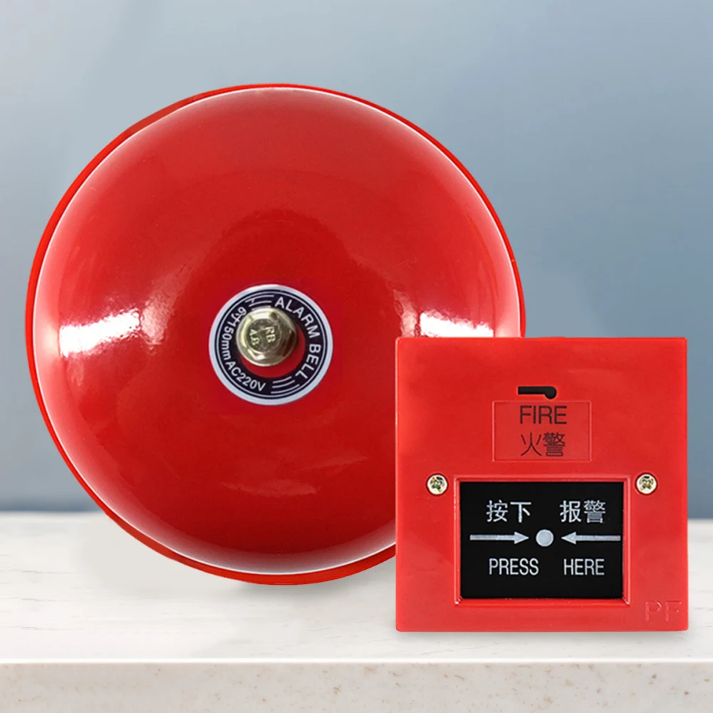 Manual Call Point Fire Alarm Metal Fire Control Fire Warning Siren Internal Strike Alarm Bell for Home Or Office Accessories