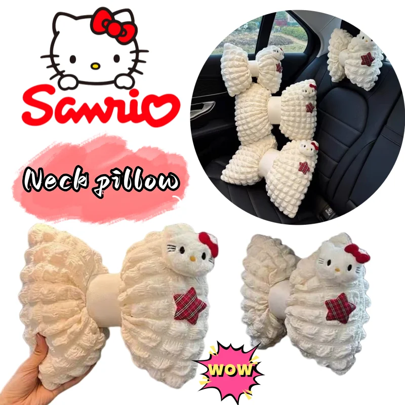 

Sanrio Hello Kitty креативный автомобиль с милой талией, ценный мультяшный интерьер автомобиля, украшение для шеи, офисная подушка для четырех сезонов
