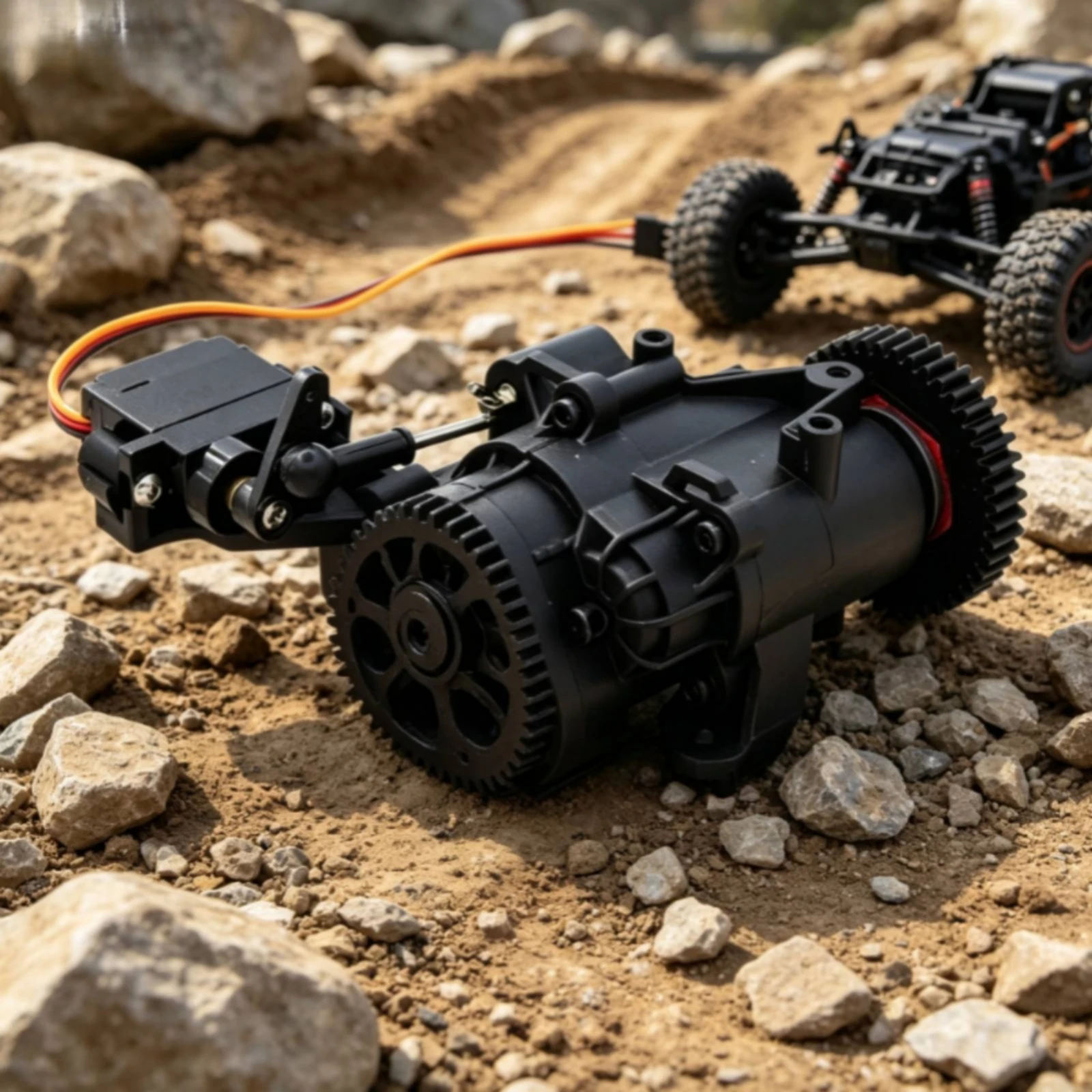 Crawler Gearbox with Servo Direct Fit 2-Speed Gearbox Two-Speed Gearbox Easy to Install Gear Case Non-Destructive