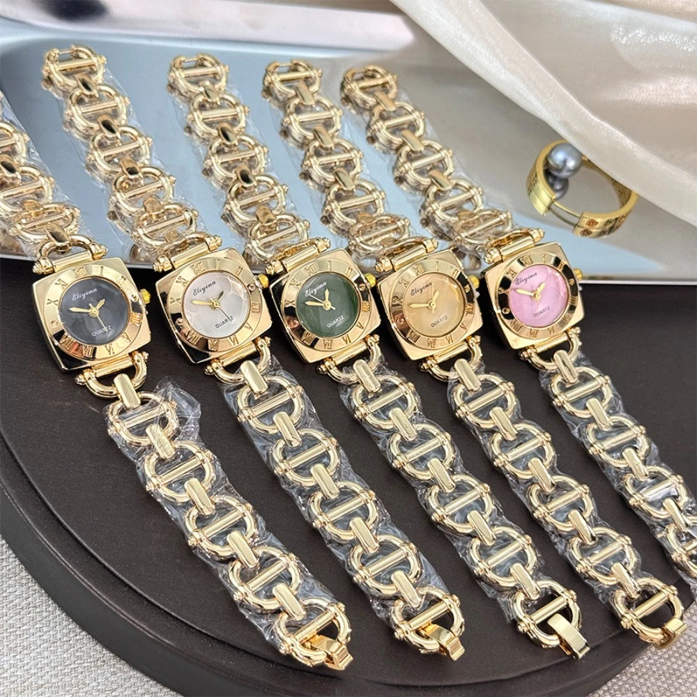 الراقية المرأة الهيكل العظمي تصميم ووتش مربع علامات الساعة الرومانية الخفيفة الفاخرة الأزياء الأكثر مبيعا السيدات ووتش