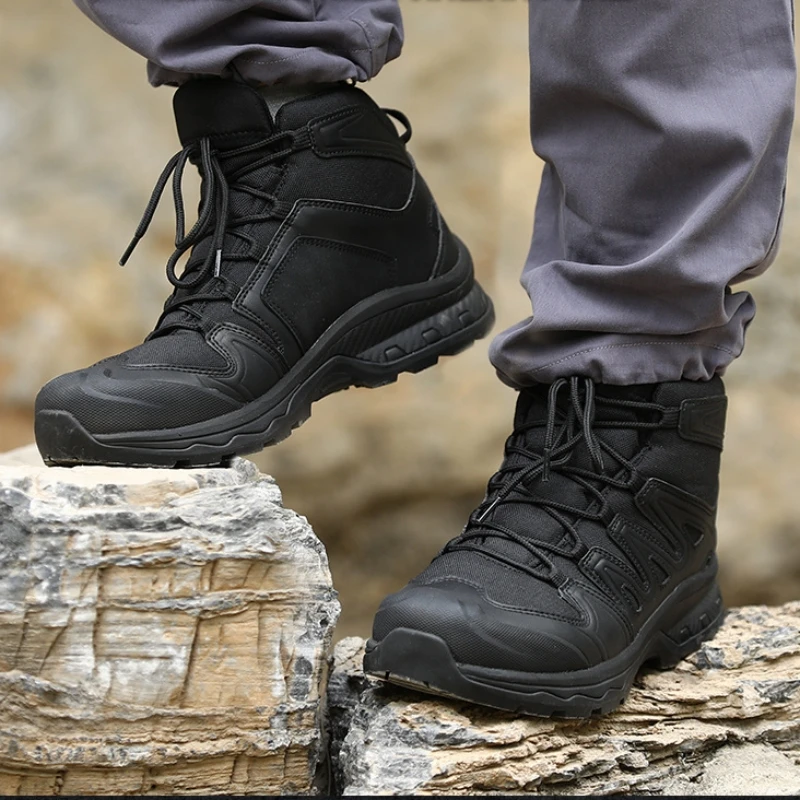 Mens Tactical Combat Boots Outdoor Waterproof Mountain Climbing Hiking Shoes Desert Army Field Training Work Military Boots Male