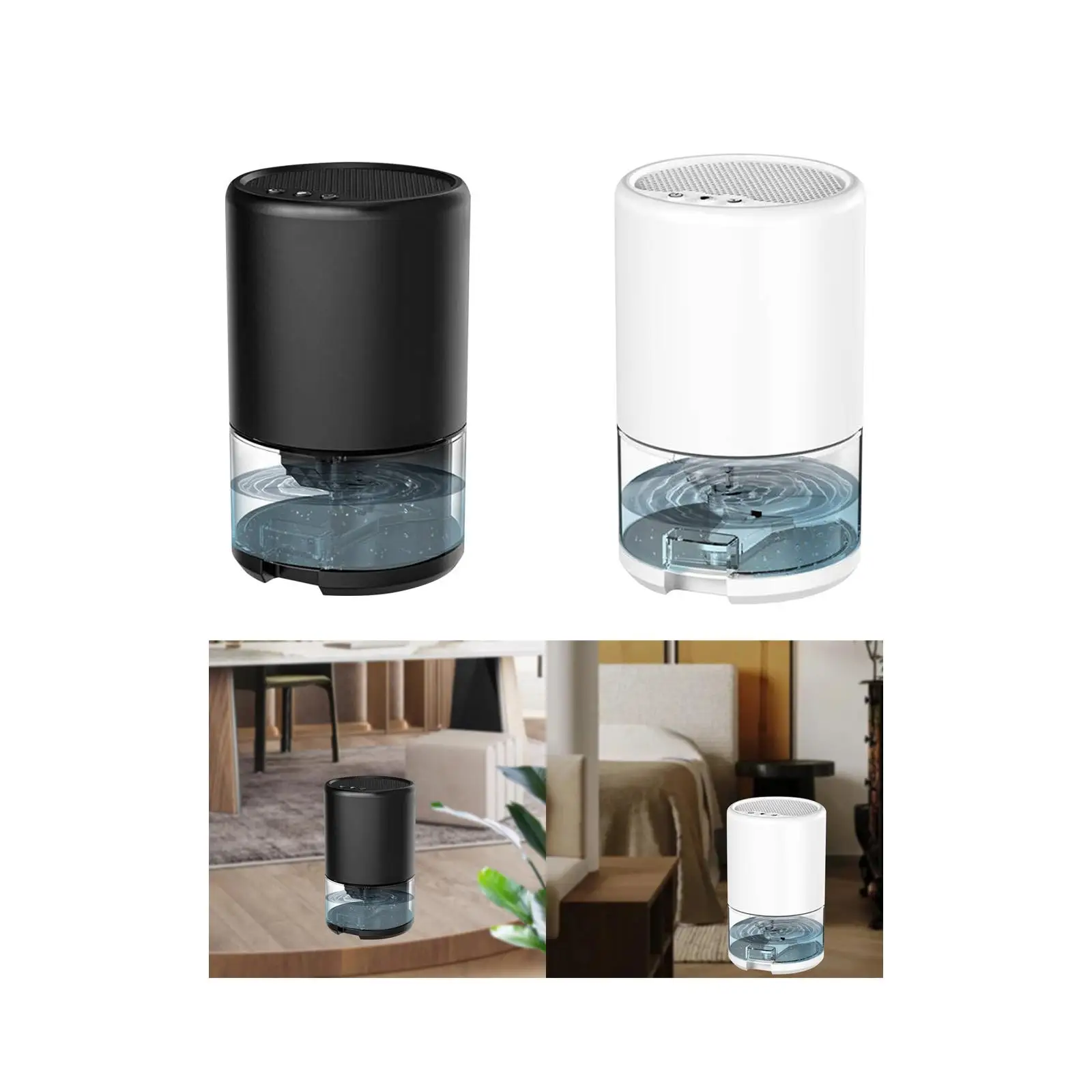 Desumidificador elétrico com luz noturna, Compacto para quarto, Lavanderia doméstica, 7 cores