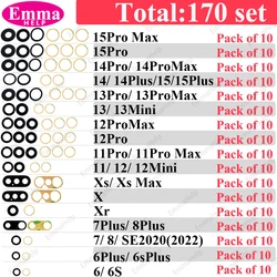 EmmaHelp 170Set to 34set Rear Camera Glass for iPhone 13 Pro Max 12 15 14 8 Plus XS XR 11 Back Camera Lens Replacement Wholesale