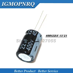 10PCS 400V22UF 13*20mm 22UF 400V 13x20 22uf 400v 13*20 Aluminum electrolytic capacitor new