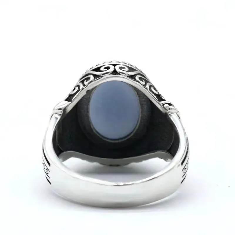 S925 فضة اليدوية خاتم جوهرة طبيعية Türkiye اليدوية هدية عطلة حزب مجوهرات فاخرة هدية حفلة