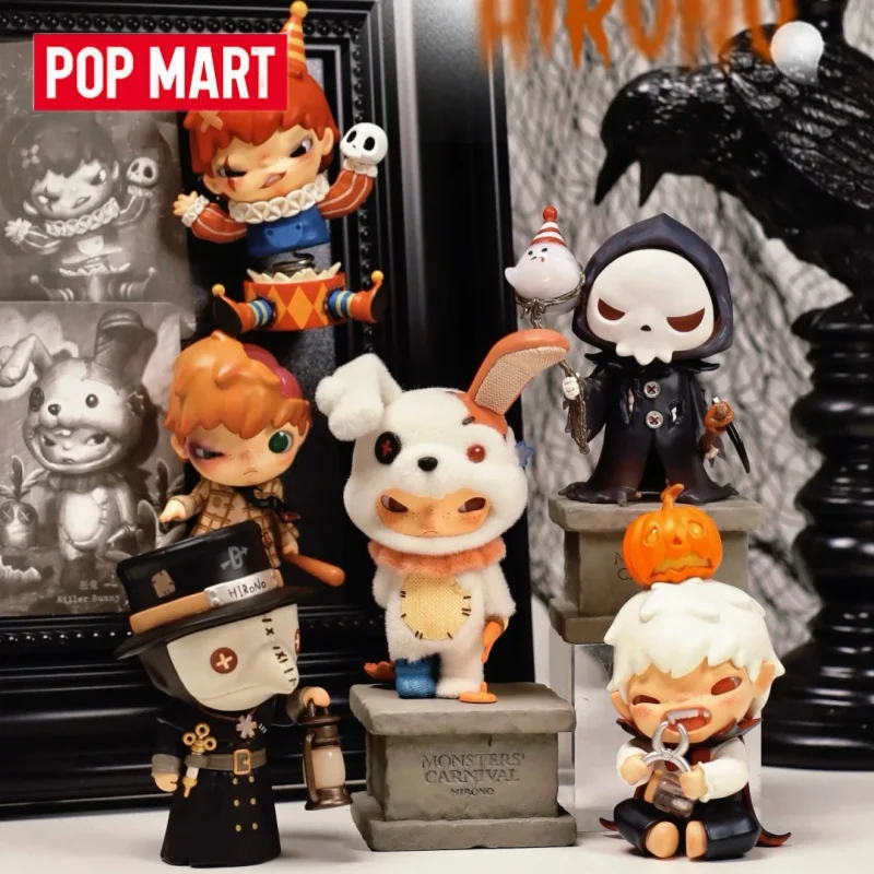

New Genuine POPMART Hirono Monsters Carnival Series Blind Box Halloween Gift Scene props Figures Trendy desktop decorations
