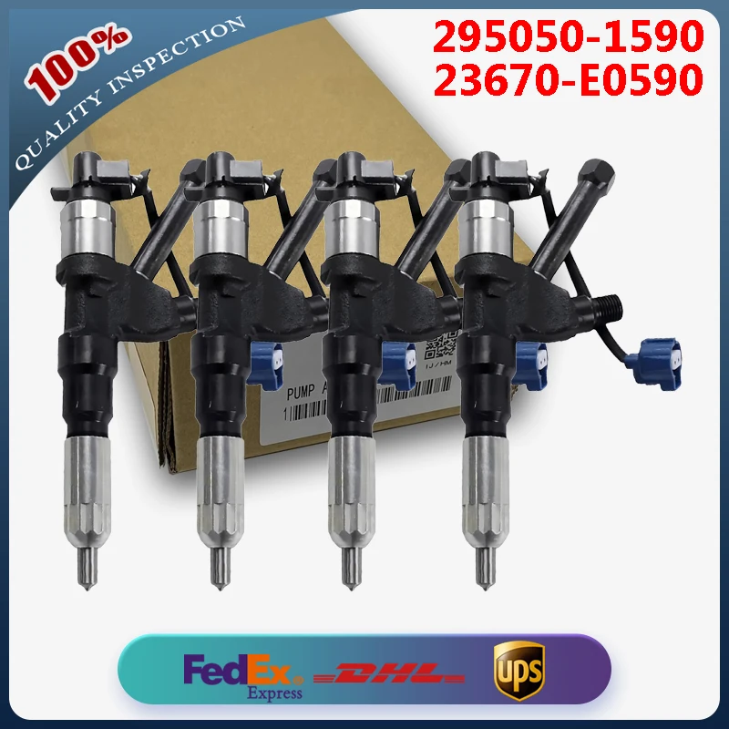 

4PCS Diesel Common Rail Fuel Injector 295050-1590 23670-E0590 for Isuzu 6WG1-TC Hino P11C Engine