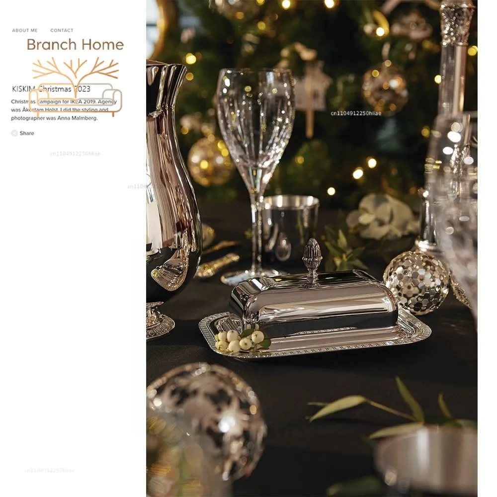 European Style Modern Light luxury Advanced Western Cuisine Cheese Storage Box Exquisite Dining Table Decoration Ornaments