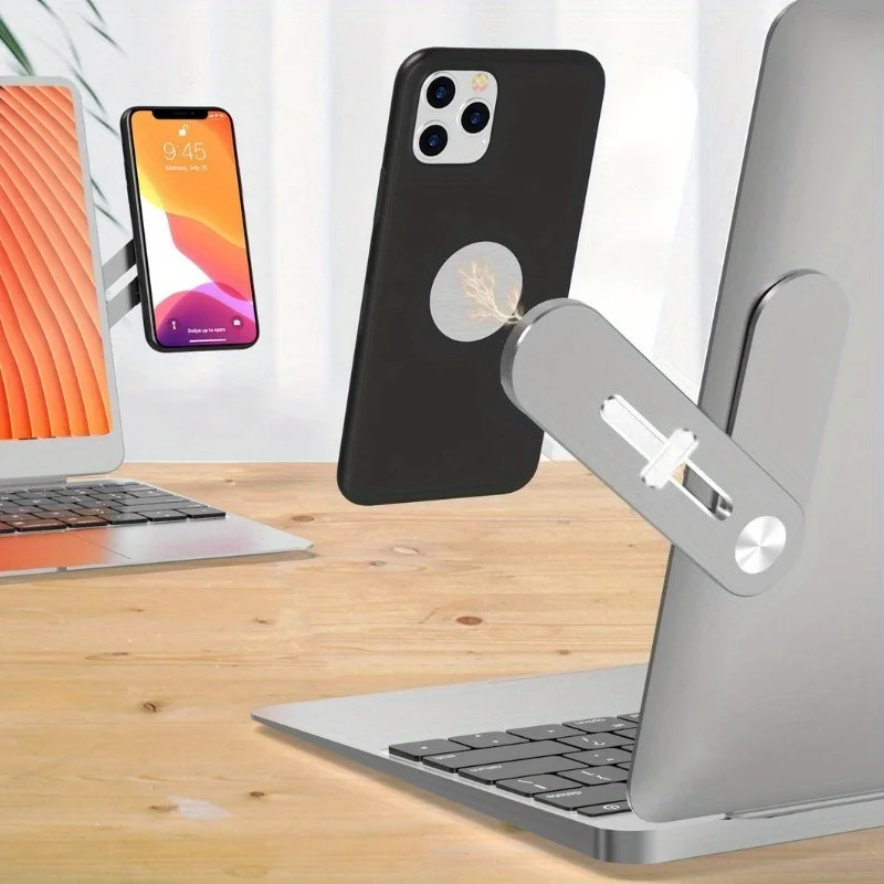 

Portable Magnetic Laptop Phone Stand, Adjustable Lightweight Bracket for Dual Screen Use
