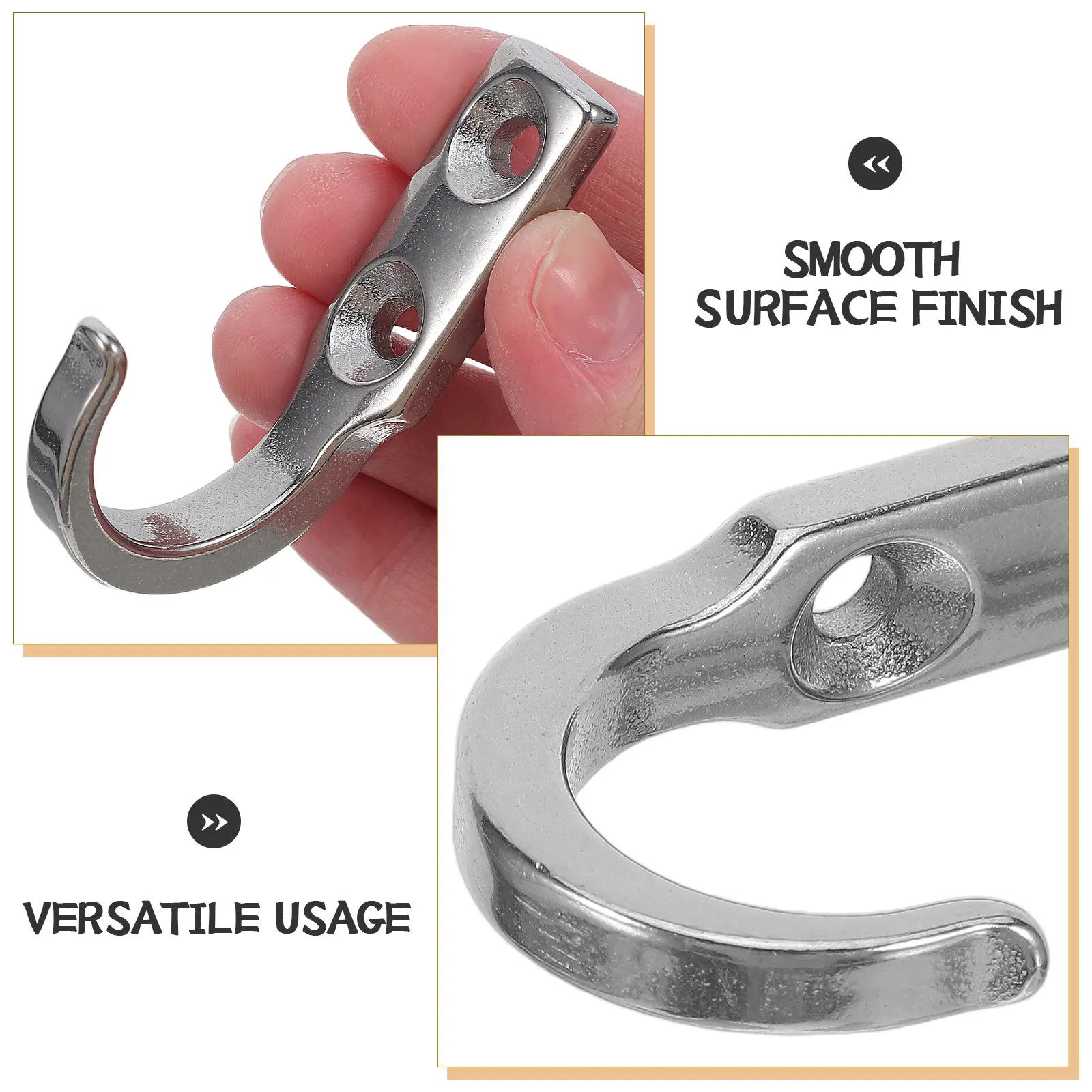 2Pcs Industrial Stainless Steel Wall Mount Hooks Heavy Duty Garage Warehouse Utility Storage Hangers Boat Dock Equipment - view 6