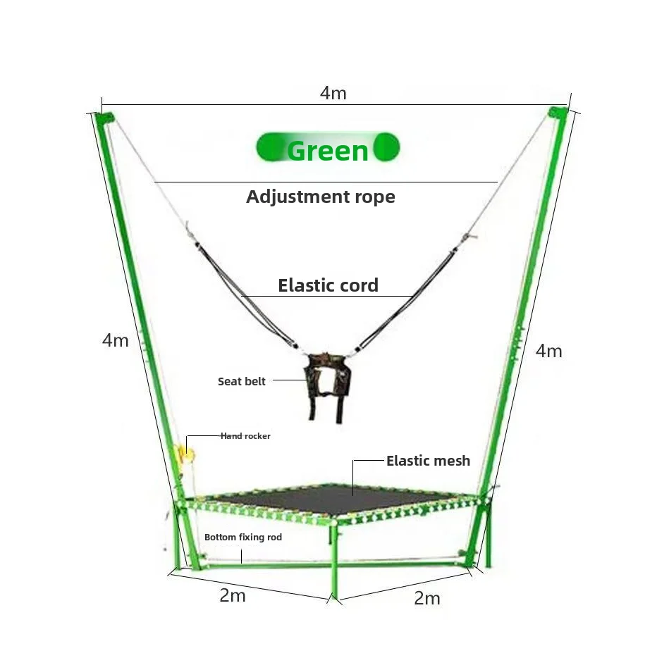 Popular Amusement Parks Children's Outdoor Parks Recreation Single Bungee Jumping Trampoline Belt Seat Belt