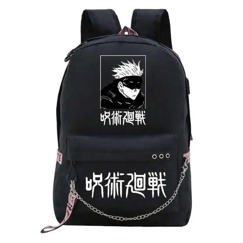 Jujutsu Kaisen Gojo Satoru USB Backpack Fashion Cosplay Bookbag Back to School Boys Girls Fans Bag Mochila