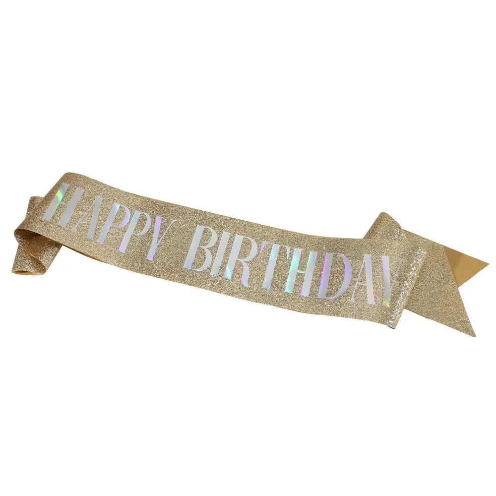 Glitzernde Happy Birthday-Schärpe, Geschenke für Mädchen und Frauen, 16., 18., 20., 21., 30., 40., 50. Alles Gute zum Geburtstag, Party-Dekorationszubehör – Detail 3